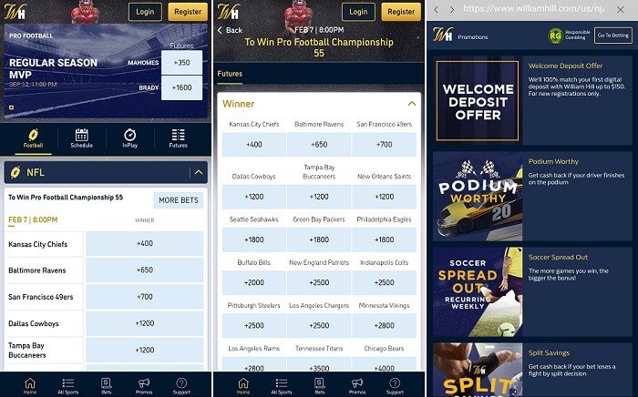 William Hill Mobile Sports Betting App