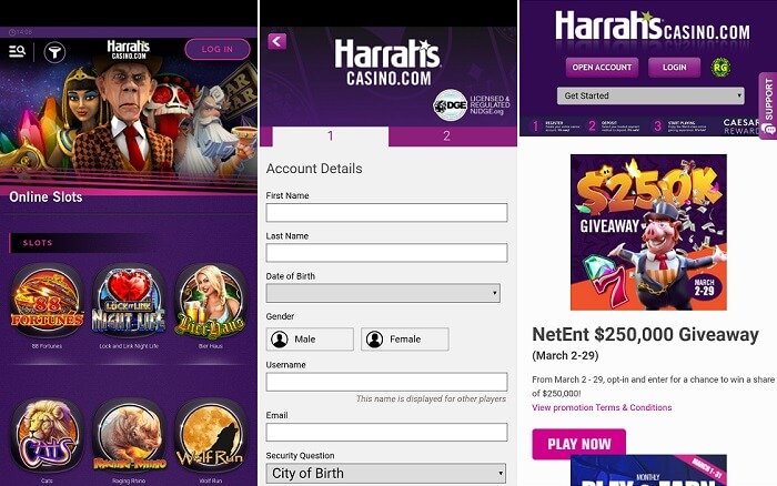 harrahs online mobile casino promo code