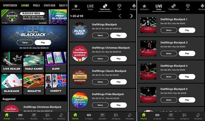 DraftKings casino app