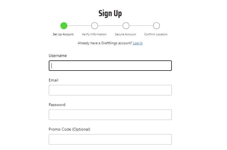 DraftKings Sign Up Form