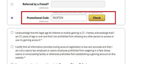 tropicana online casino pa bonus code