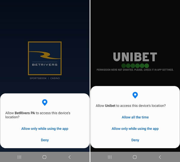 BetRiver Casino, Unibet Casino Geolocation