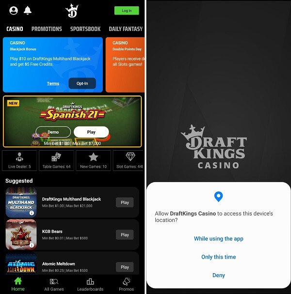 where is draftkings casino legal