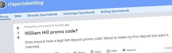 william hill promo code review