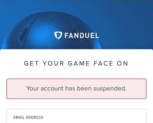 FanDuel casino account suspended