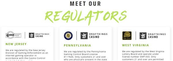 DraftKings Casino regulators