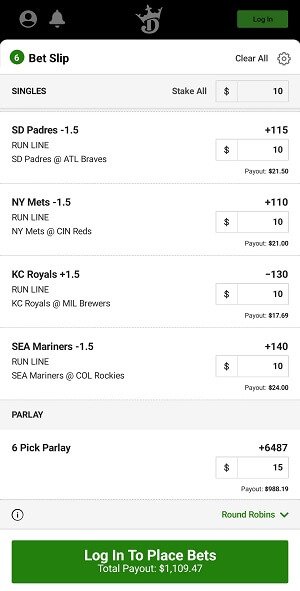 parlay odds payout online sportsbook