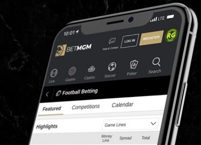 BetMGM mobile interface