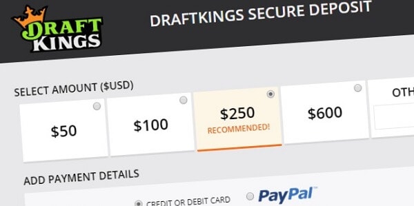 DraftKings deposit