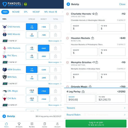 how to do a parlay on fanduel