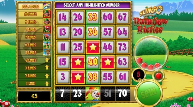 Slingo Rainbow Riches joker win