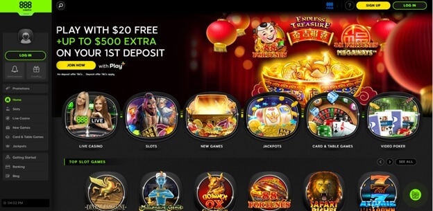 888 Casino Android no deposit