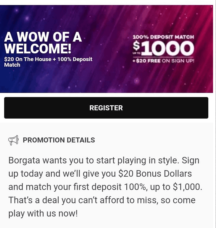 Borgata Welcome Bonus