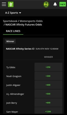 NASCAR betting lines