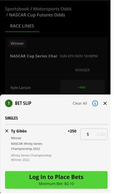 NASCAR betting odds