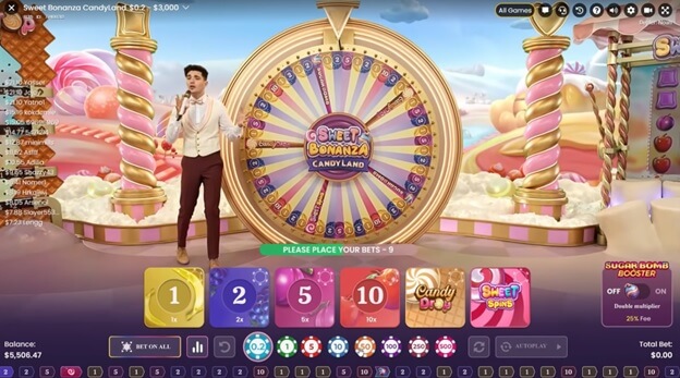 Sweet Bonanza CandyLand interface