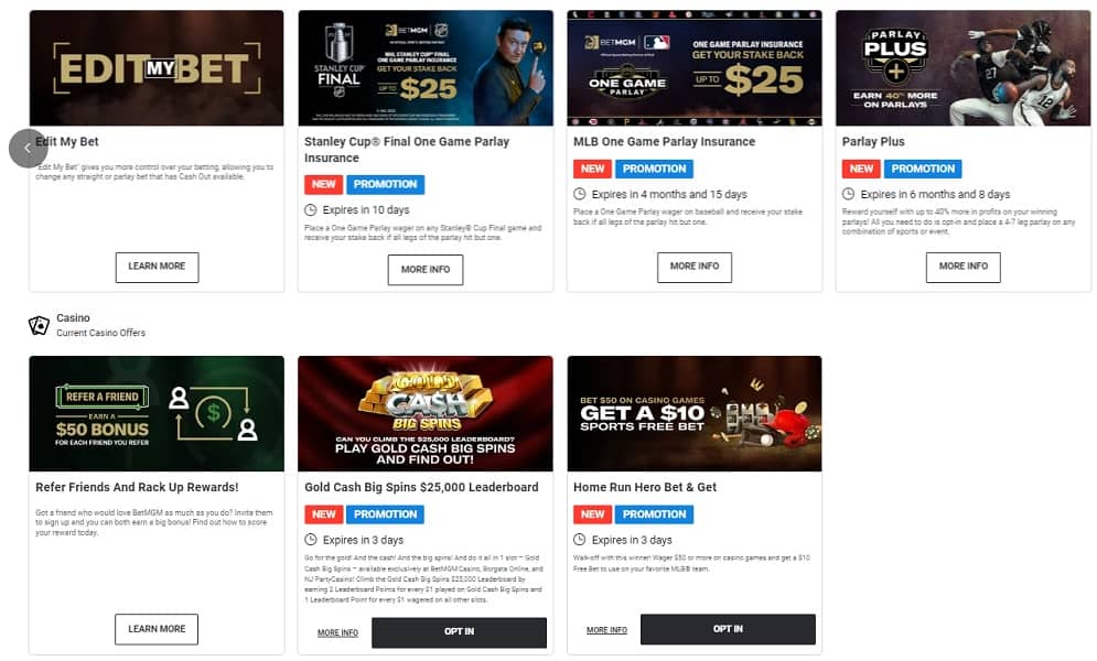 BetMGM Casino Reload Bonuses