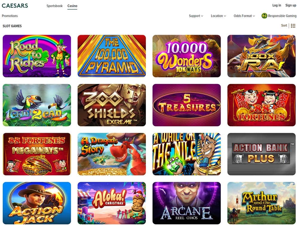 Caesars Online Slots Selection