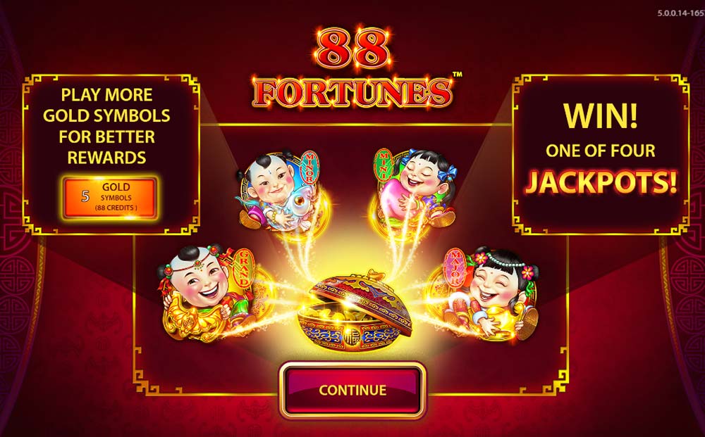 88 Fortune Slot Intro Screen