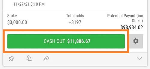 Caesars cash out option available