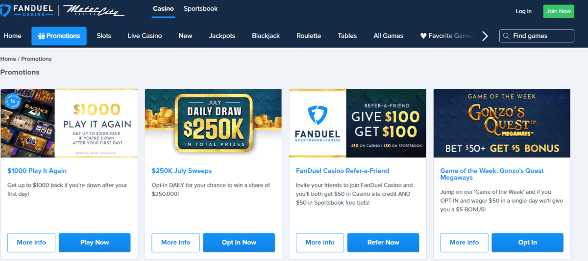 fanduel casino games not working