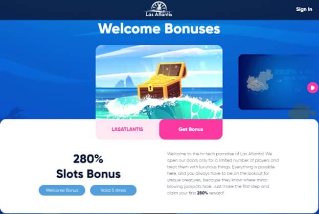 Las Atlantis Casino bonus