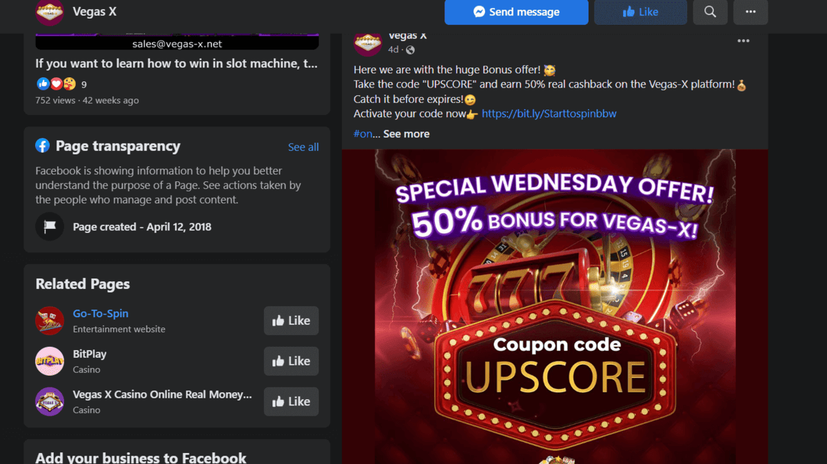 Vegas-X Promo Codes