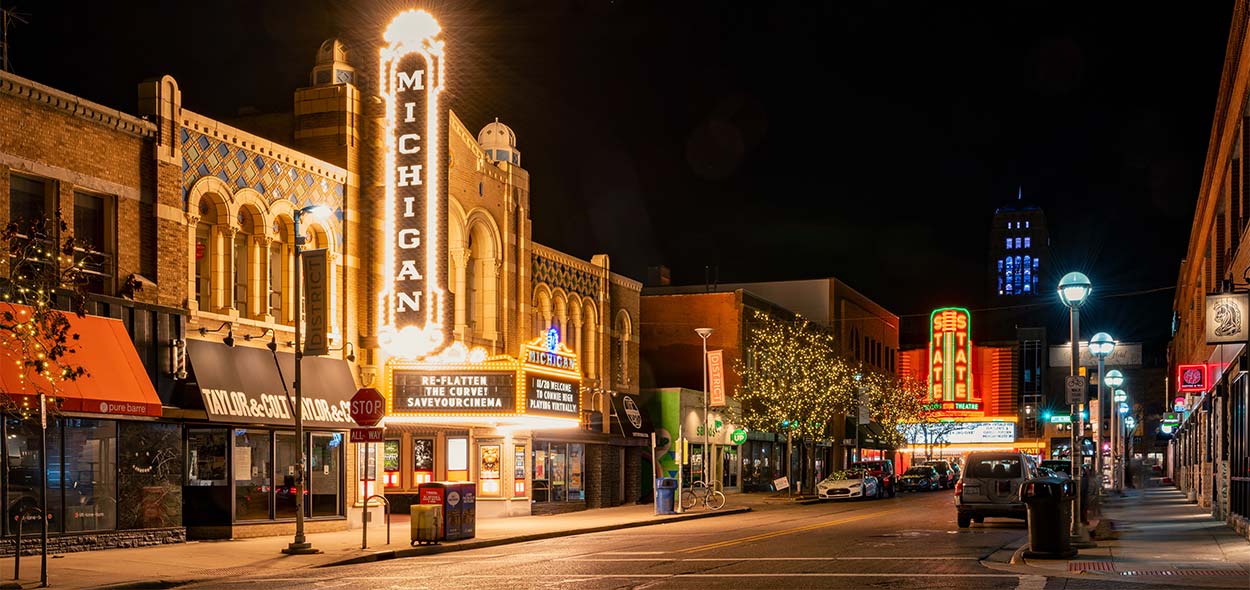 Michigan Street at Night