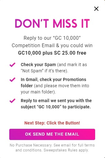 Sweepstakes Cash Coins
