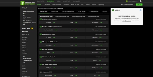 MD Sports betting markets