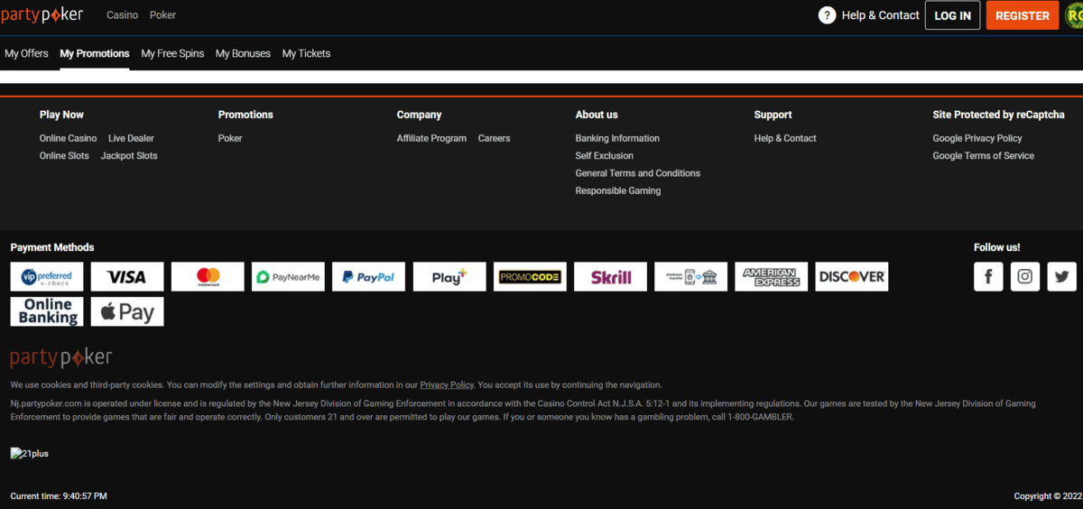 Partypoker states and banking