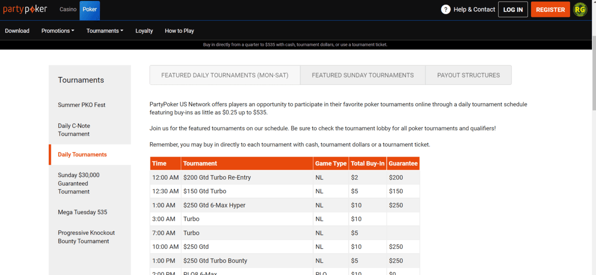 Partypoker tournaments