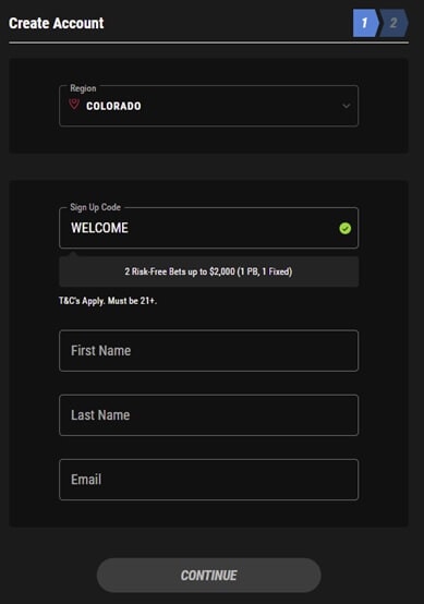 PointsBet account details 2
