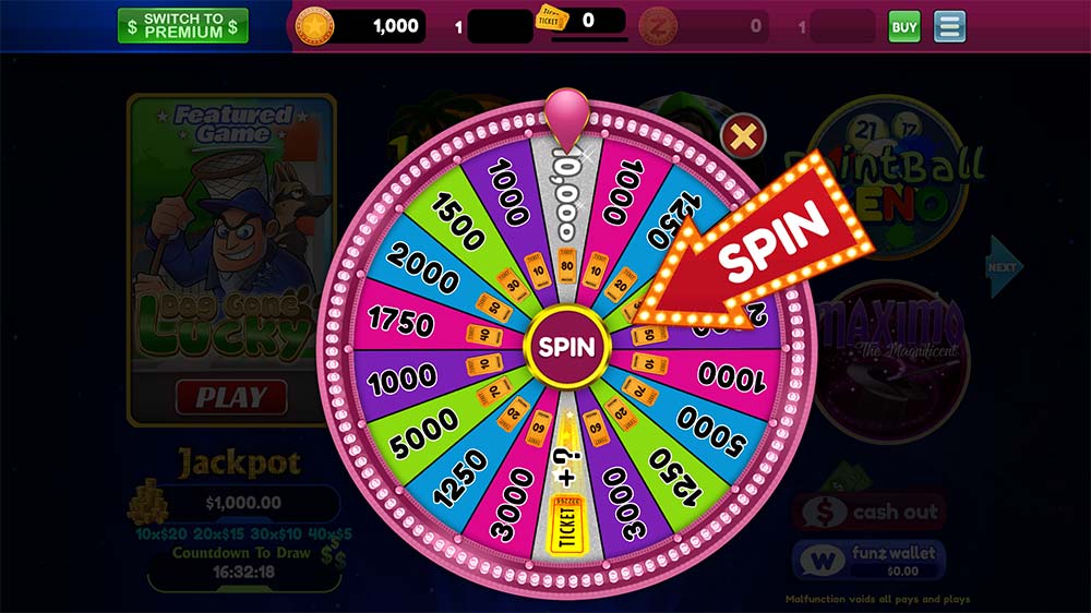 funzpoints casino prize wheel