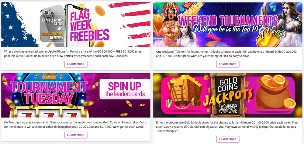 Pulsz casino promotions section