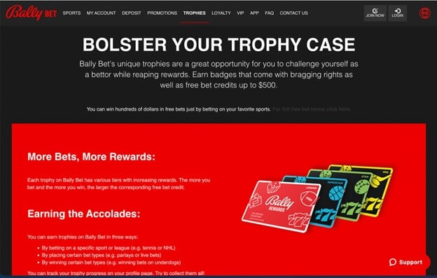 Bally Bet Trophy Case Free Bets