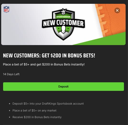 DraftKings Sportsbook Welcome Bonus