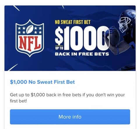 FanDuel No Sweat Bet