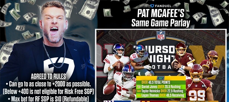 FanDuel Promo Code: Claim $3000 Now So You Can Bet Pat McAfee's Same Game  Parlay