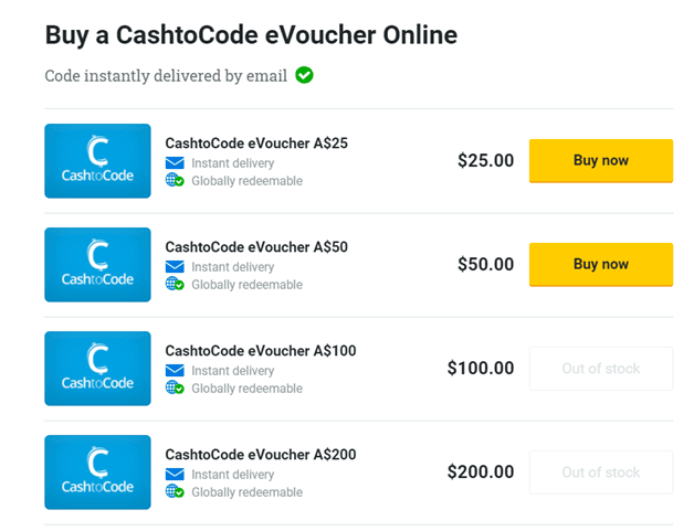 buy cashtocode vouchers