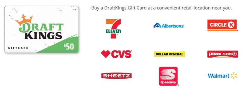 draftking giftcard retailers