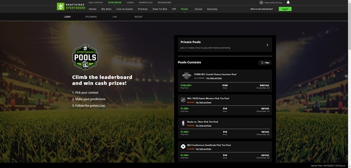 DraftKings Sportsbook - How to Enter Pools