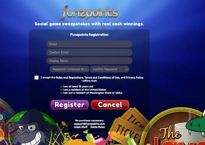 Funzpoints Register Account