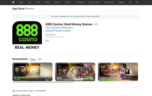 888 Casino App Store App