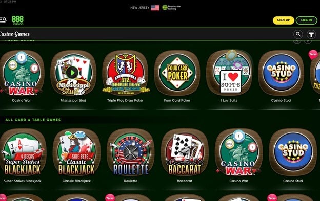 888 Casino Games