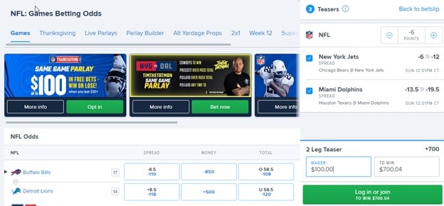 FanDuel teasers