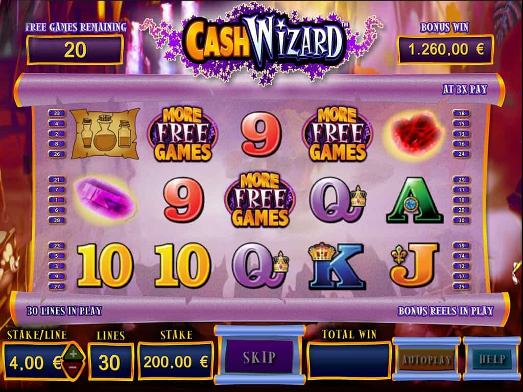 free cash wizard slot game