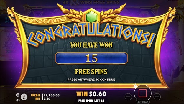 Gates of Olympus Free Spins Feature