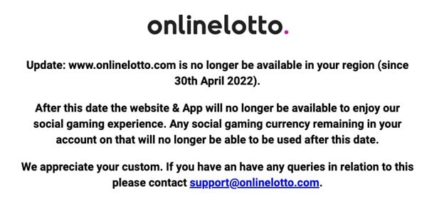 Onlinolotto Pulsz Not Available