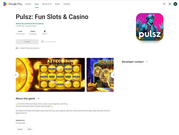 Pulsz Casino Google Play App